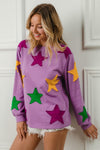 Star Patches Mardi Gras Seeatshirt