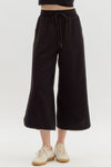 Textured Black Wide Leg Pants