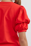 Red Bubble Sleeve Top