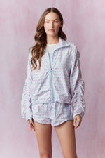 Floral Windbreaker with Shirring