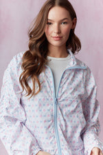 Floral Windbreaker with Shirring