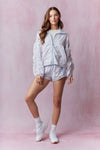 Floral Windbreaker with Shirring