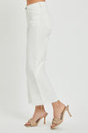 Risen White High Rise Tummy Control Crop Wide Leg Pants RDP5506