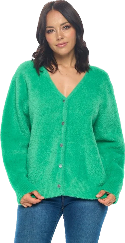 Marisol Fuzzy Caridgan - Green