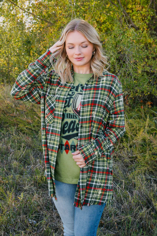 One24 Christmas Bleached Flannel Top #2