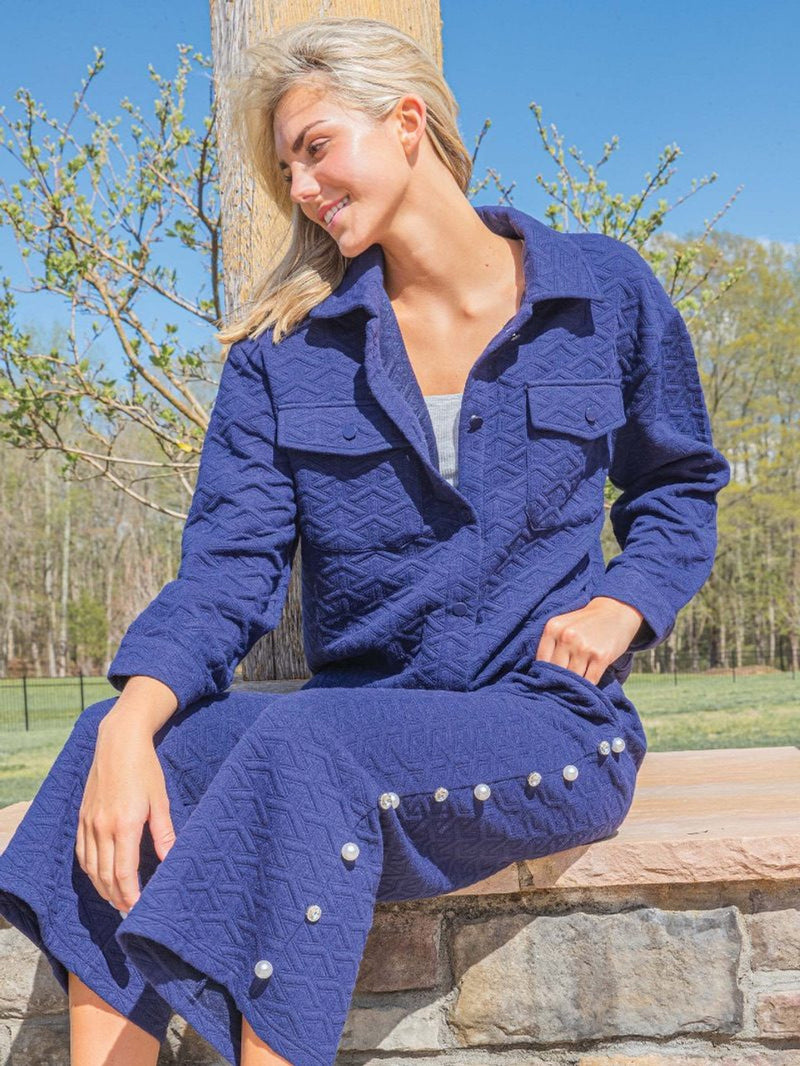 Simply Southern Quilted Navy Pants