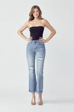 Risen Janice Mid Rise Distressed Jeans