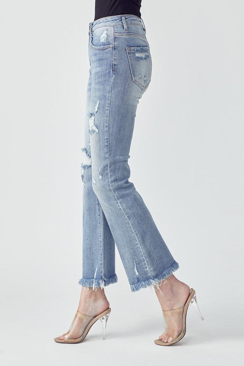 Risen Janice Mid Rise Distressed Jeans