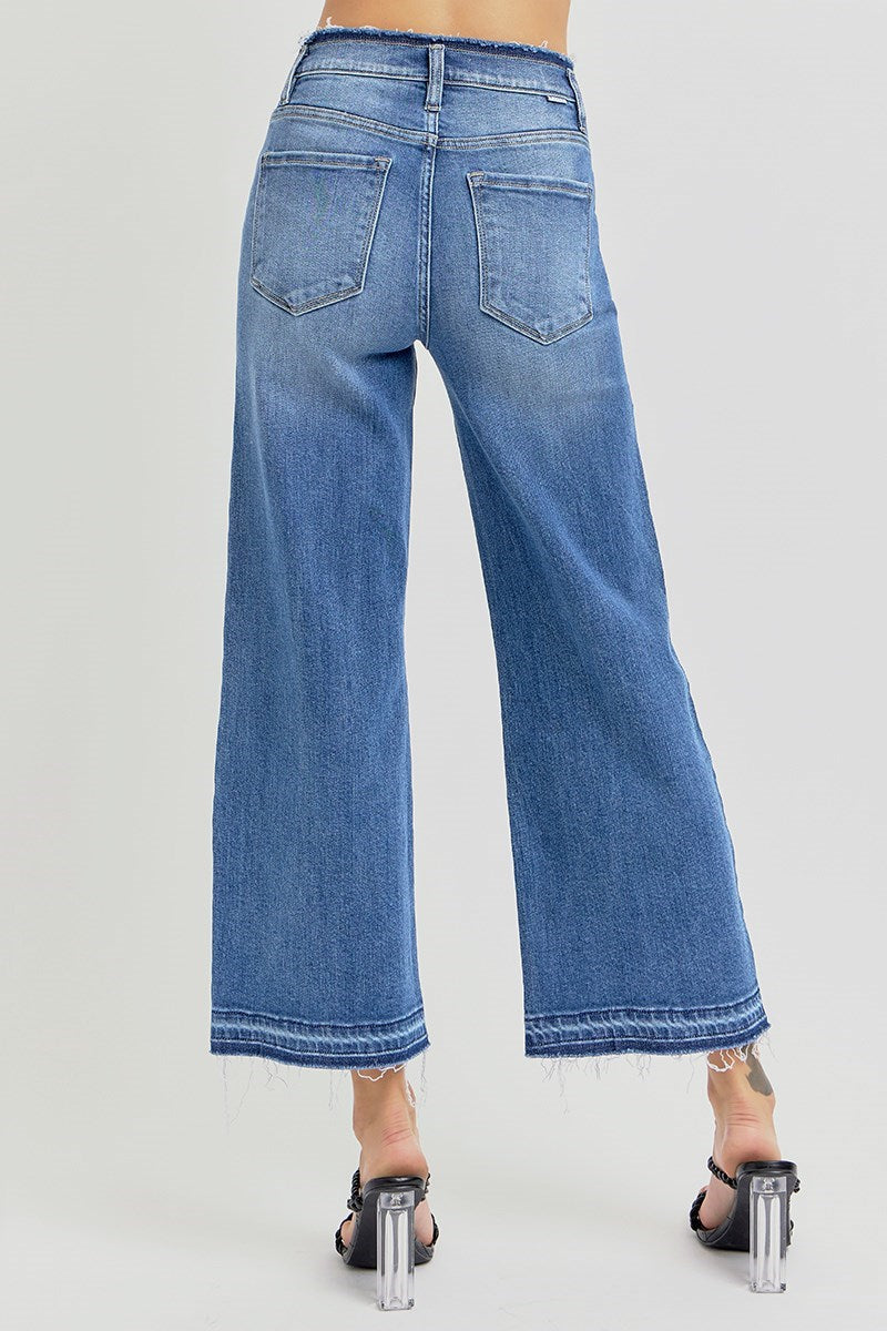 Risen High Rise Crop Wide Jeans RDP5792