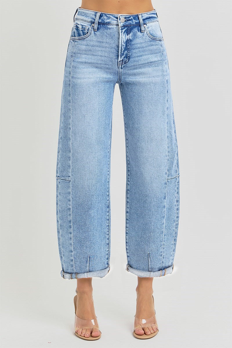 Risen High Rise Barrel Jeans RDP5933