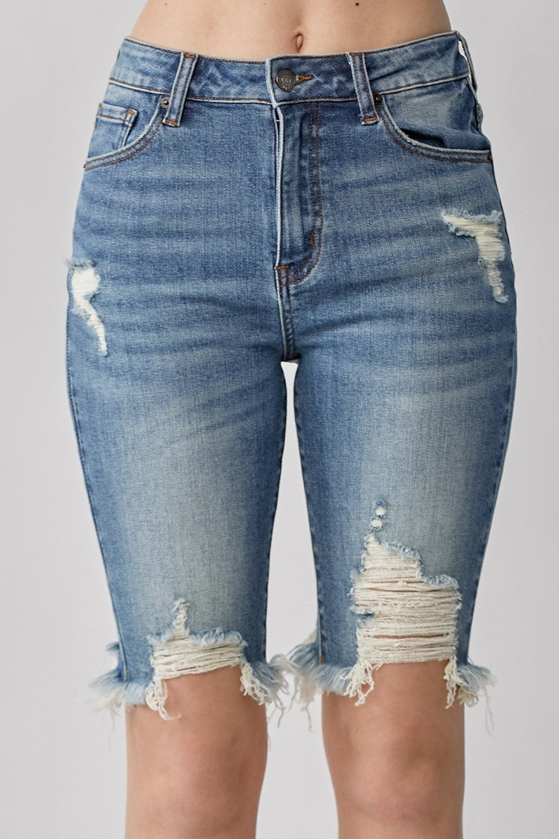 Risen Beachy Distressed Bermudas