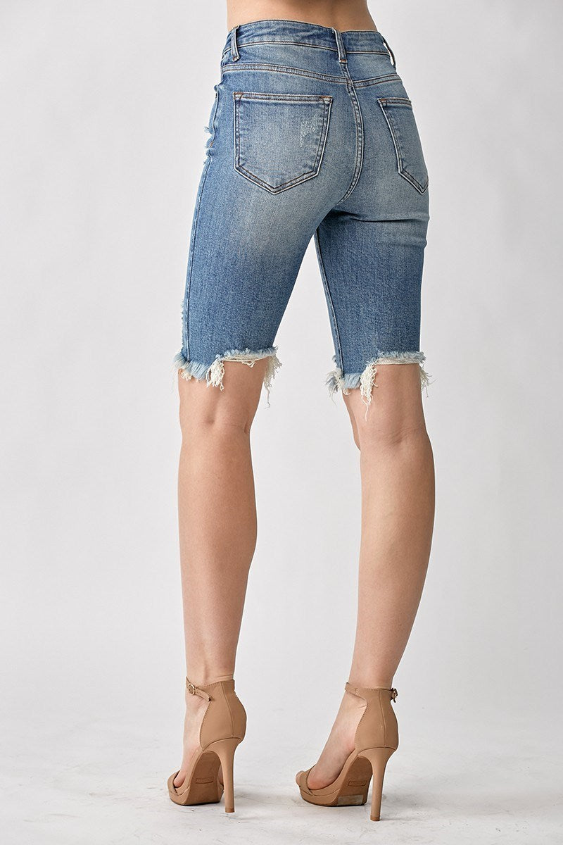 Risen Beachy Distressed Bermudas