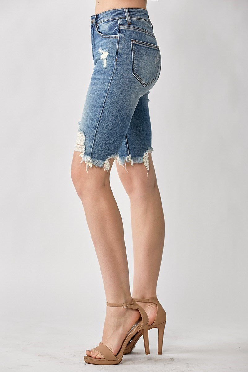 Risen Beachy Distressed Bermudas