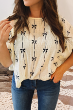 Bow Puff Short Sleeve Top