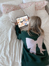 Winter Green Striped Bow Sweatshirt