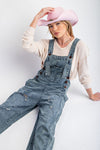 Easel Washed Denim Loose Fit Overalls #EB41407