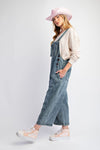 Easel Washed Denim Loose Fit Overalls #EB41407