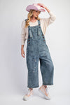 Easel Washed Denim Loose Fit Overalls #EB41407