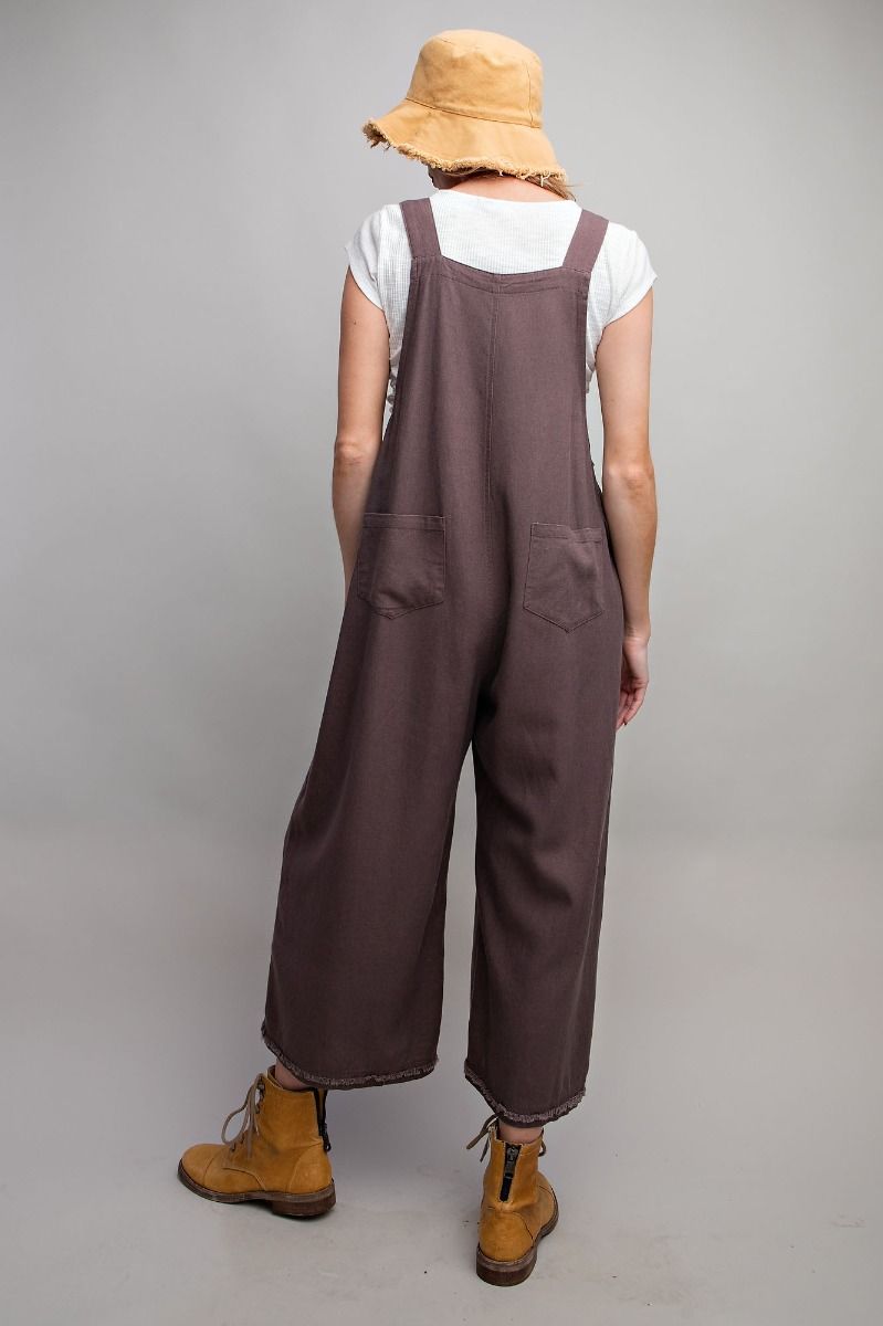 Ash Linen Loose Fit Overalls