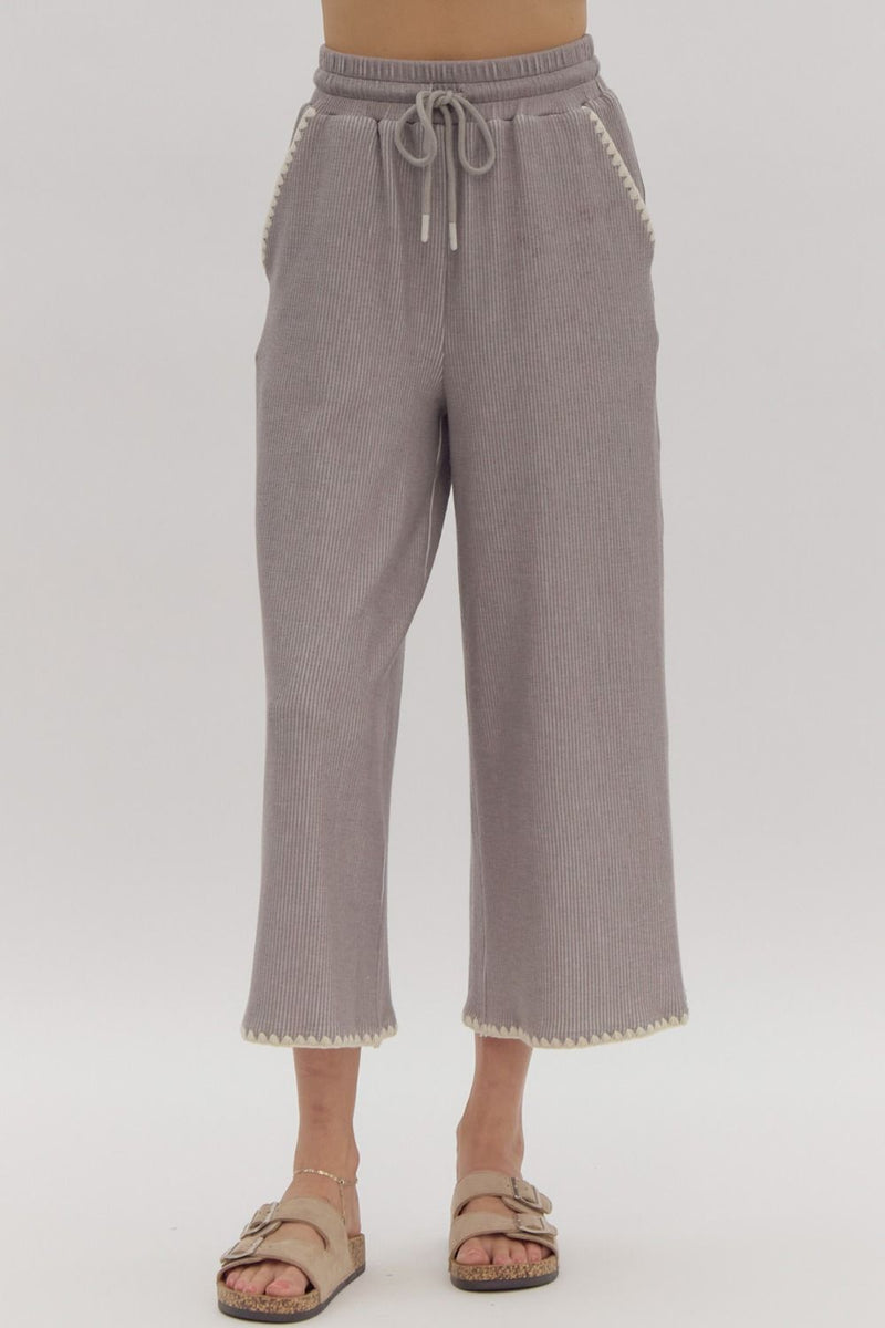 Stitch Detail Pants - Grey