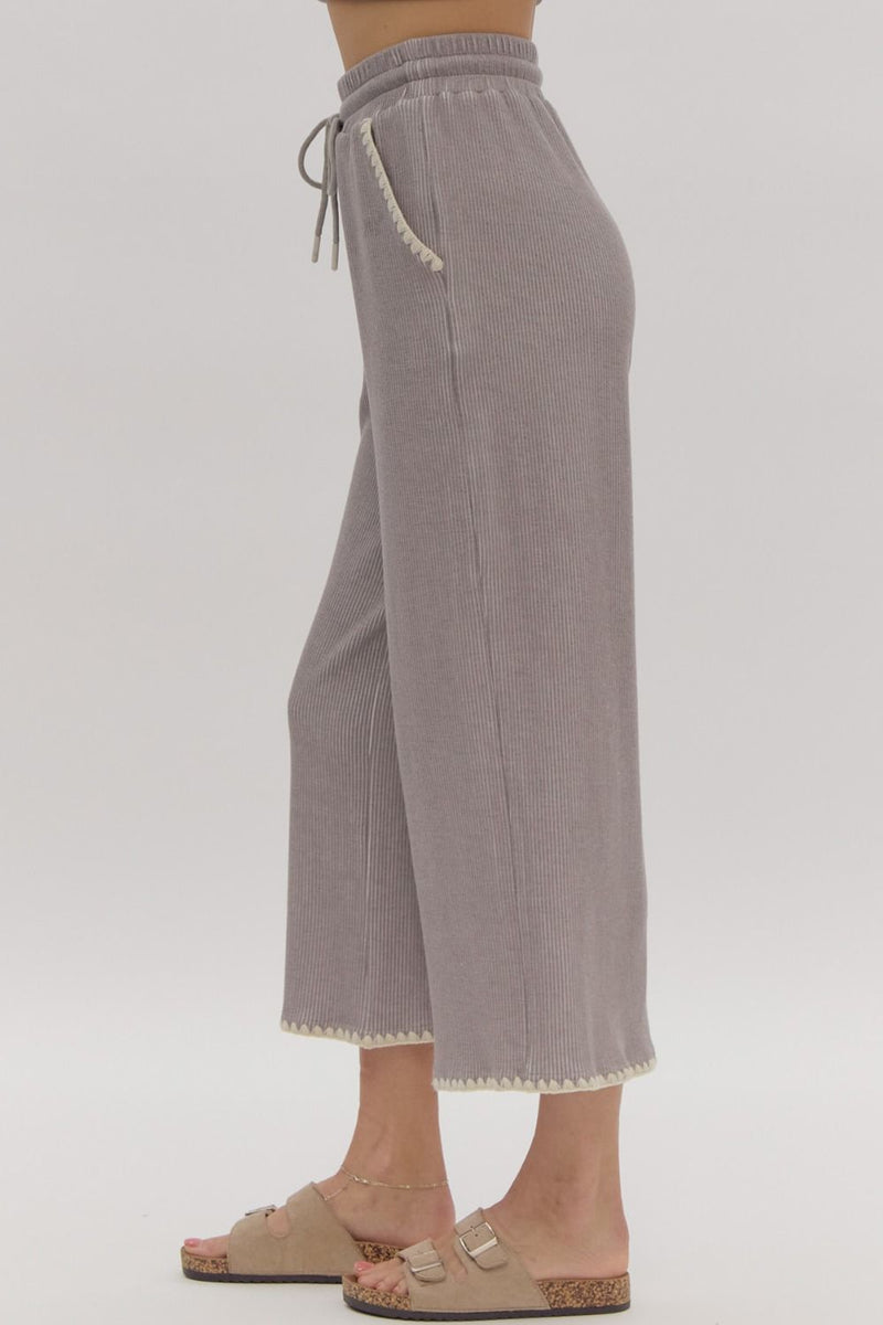 Stitch Detail Pants - Grey