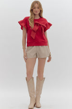 Ribbon Detail Top - Red