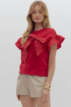 Ribbon Detail Top - Red