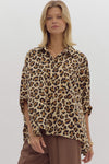 Cheetah Print Collared Top