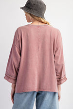 Peace Patch Front Jersey Top - Mauve