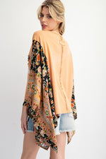 Terracotta Print Mix Poncho