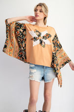 Terracotta Print Mix Poncho