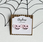 Pink Halloween Earrings : Pink Ghost Bows