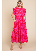 Jodifl Pink Print Maxi Dress