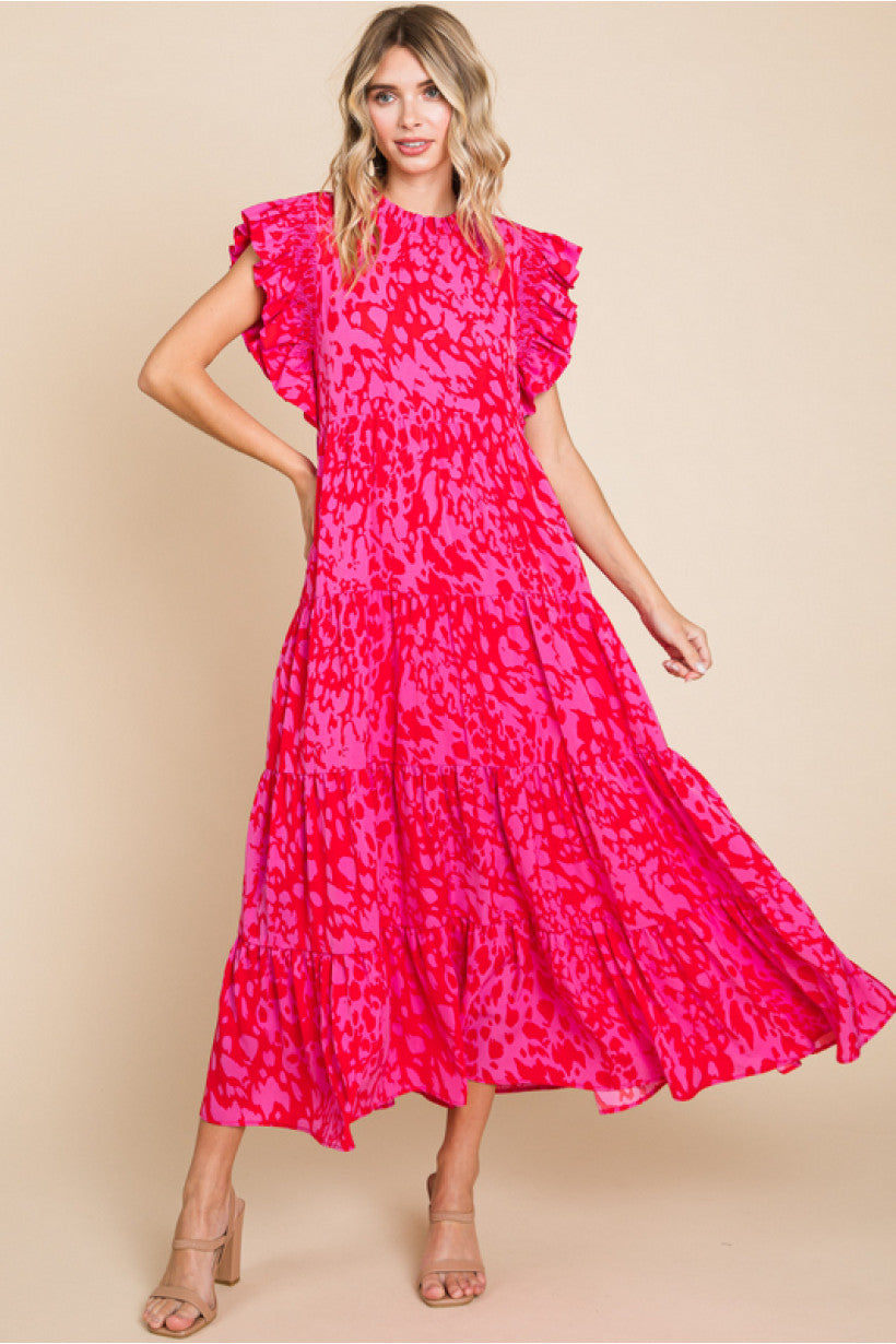 Jodifl Pink Print Maxi Dress