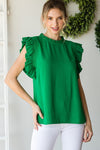 Kelly Green Frill Neck Top