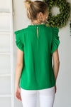 Kelly Green Frill Neck Top