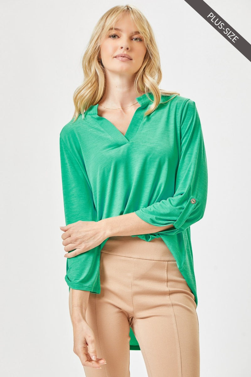 Dear Scarlett Solid Emerald Lizzy Top