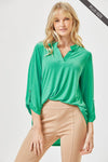 Dear Scarlett Solid Emerald Lizzy Top