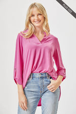 Dear Scarlett Solid Magenta Lizzy Top