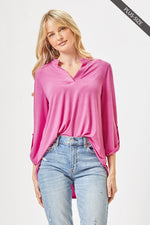 Dear Scarlett Solid Magenta Lizzy Top