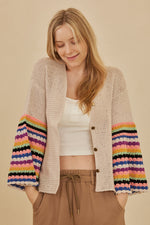 Striped Sleeve Cardigan