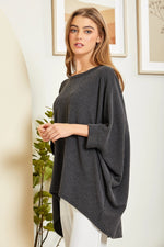 Easy Ribbed Tunic - Charcoal