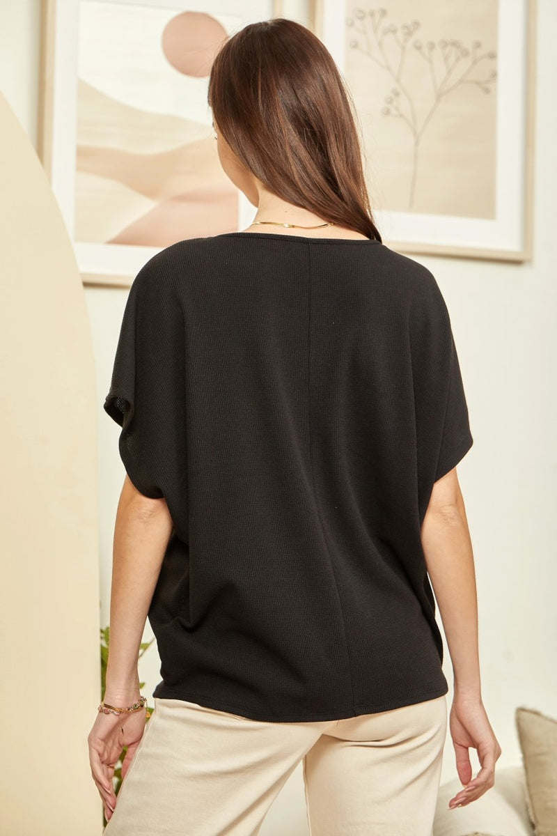 Andree Black Dolman Sleeve Casual Top