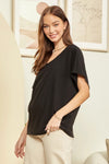 Andree Black Dolman Sleeve Casual Top