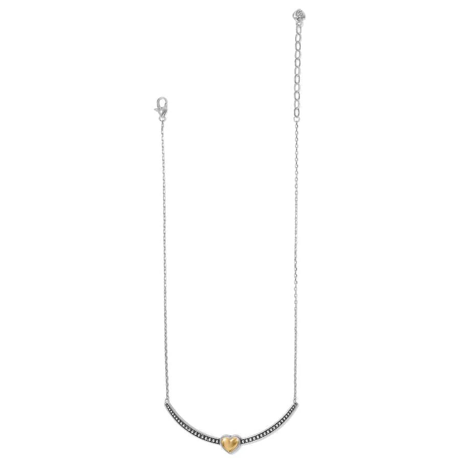 Brighton Pretty Tough Bold Two Tone Heart Bar Necklace JM7473