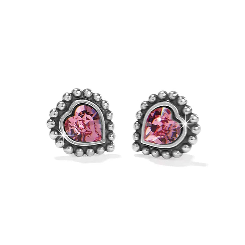 Brighton Shimmer Pink Heart Mini Post Earrings J22401