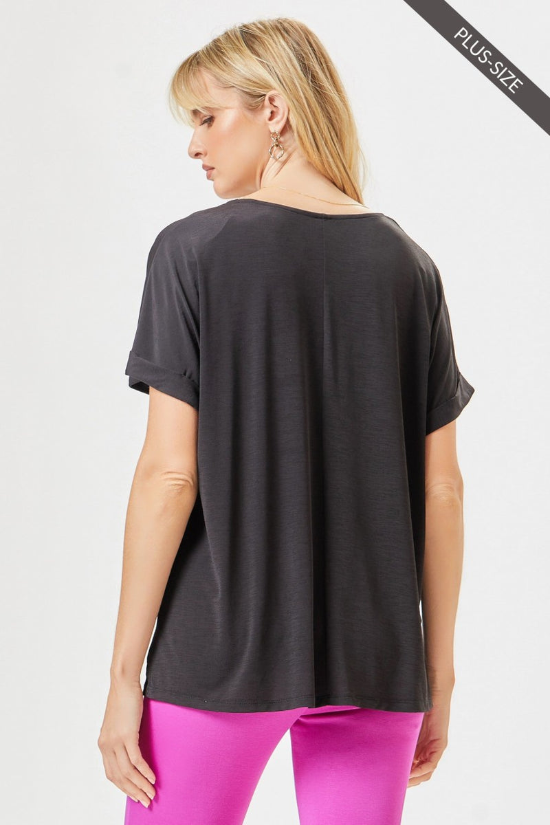 Andree Wrinkle Free VNeck Top - Black