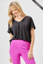 Andree Wrinkle Free VNeck Top - Black