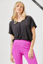 Andree Wrinkle Free VNeck Top - Black