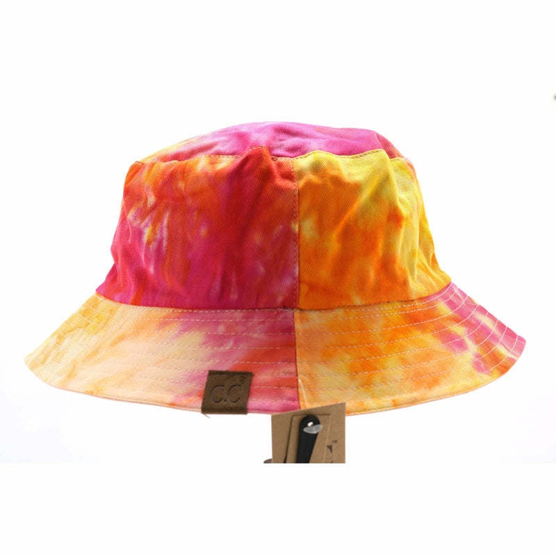 Tie Dye Reversible CC Bucket Hat Orange/Rose